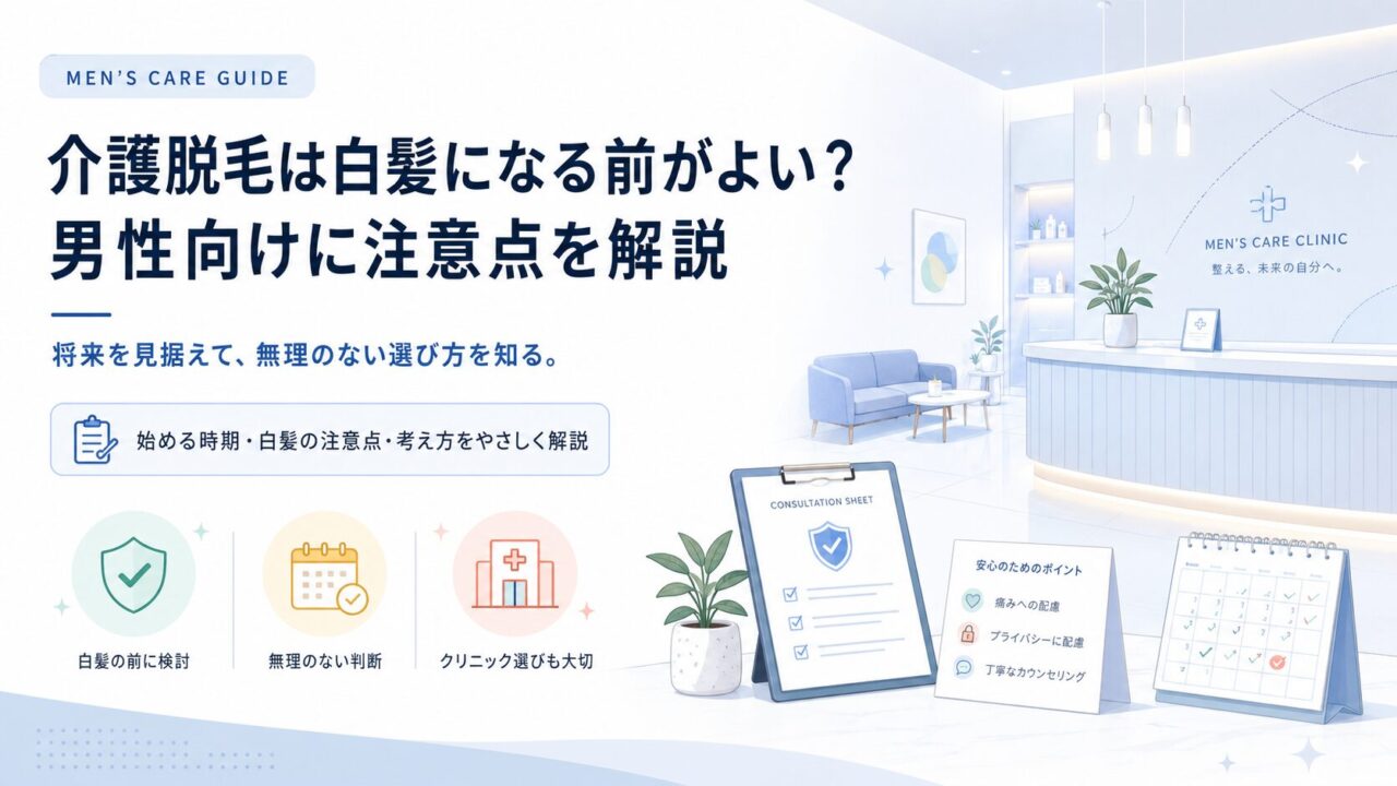介護脱毛は白髪になる前がよい？男性向けに注意点を解説
