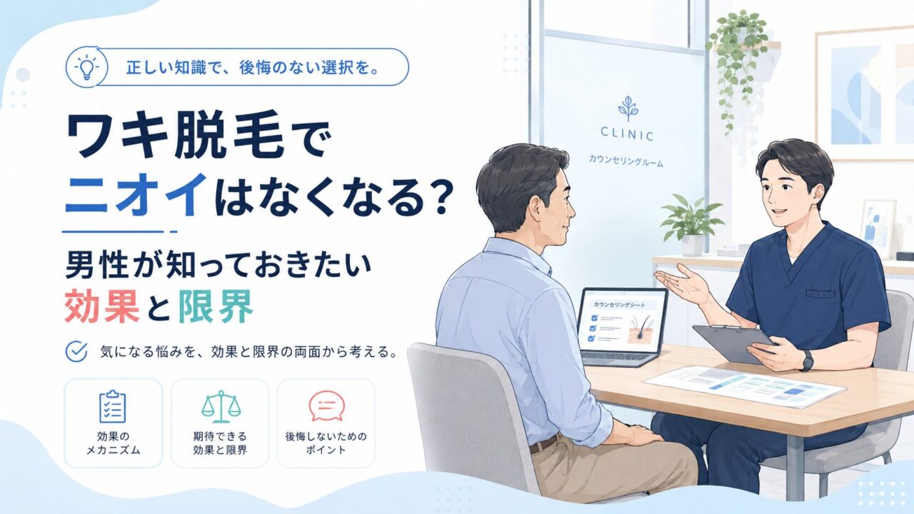 ワキ脱毛でニオイはなくなる？男性が知っておきたい効果と限界