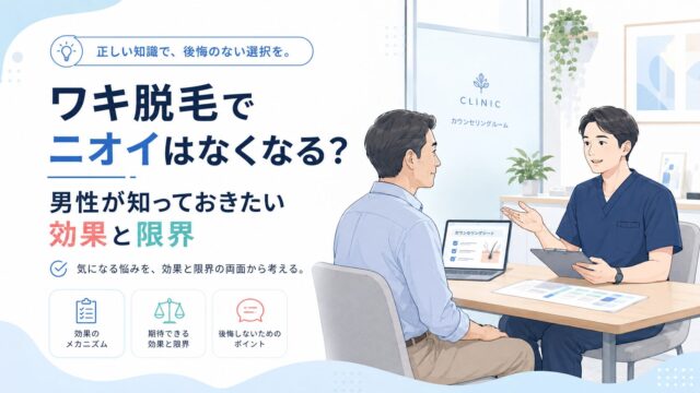 ワキ脱毛でニオイはなくなる？男性が知っておきたい効果と限界