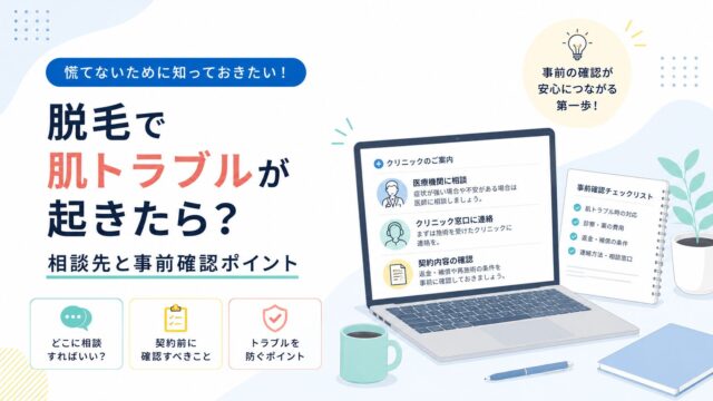 脱毛で肌トラブルが起きたら？相談先と事前確認ポイント