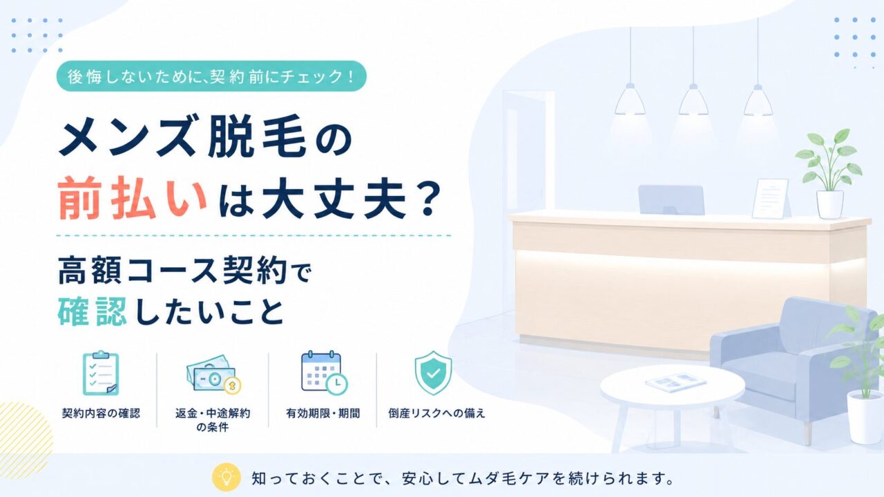 メンズ脱毛の前払いは大丈夫？高額コース契約で確認したいこと