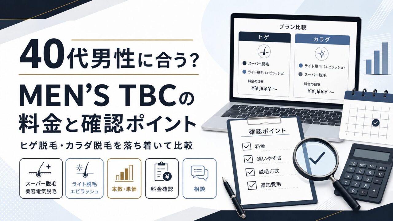 MEN’S TBCは40代男性に合う？ヒゲ脱毛・カラダ脱毛の料金と確認ポイント