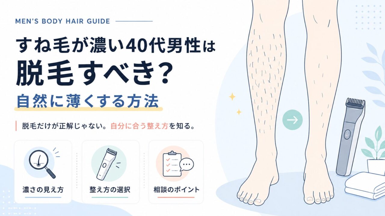 すね毛が濃い40代男性は脱毛すべき？自然に薄くする方法