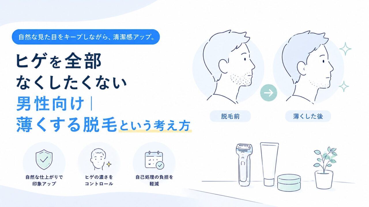 ヒゲを全部なくしたくない男性向け｜薄くする脱毛という考え方