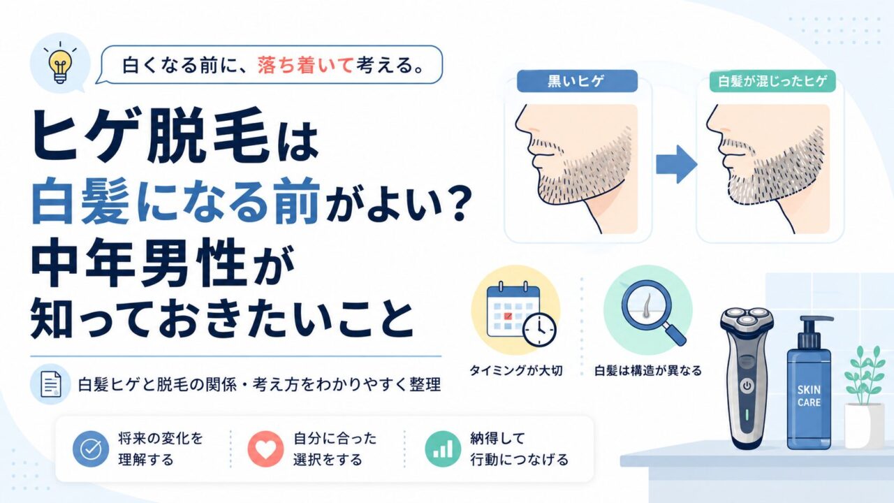 ヒゲ脱毛は白髪になる前がよい？中年男性が知っておきたいこと