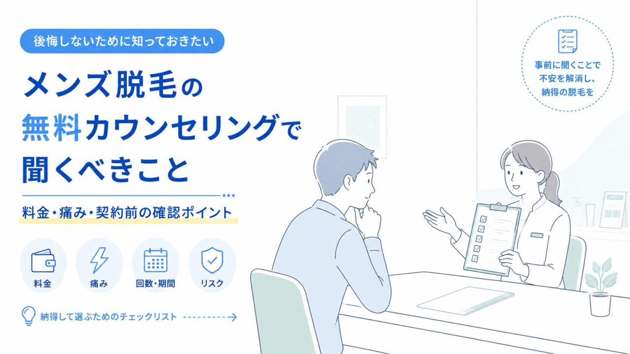 メンズ脱毛の無料カウンセリングで聞くべきこと｜料金・痛み・契約前の確認ポイント