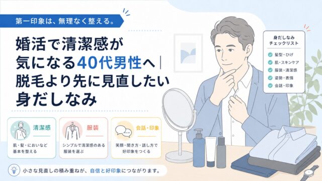 婚活で清潔感が気になる40代男性へ｜脱毛より先に見直したい身だしなみ