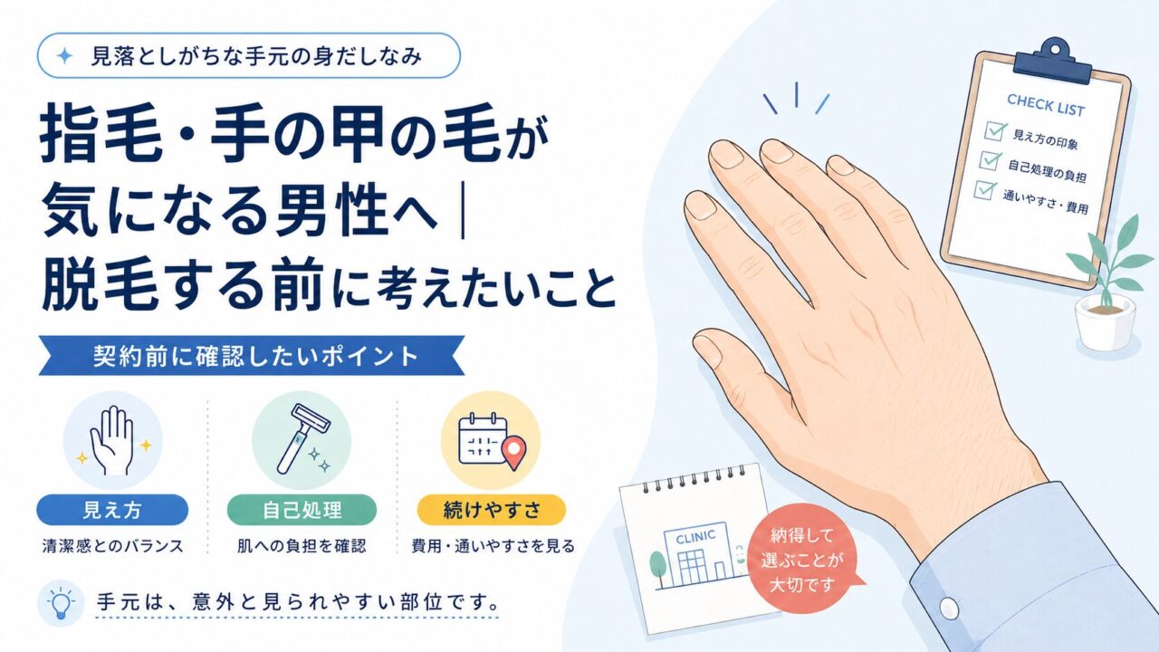 指毛・手の甲の毛が気になる男性へ｜脱毛する前に考えたいこと