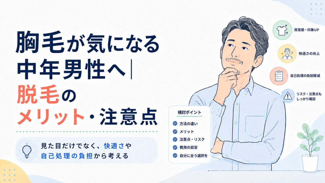 胸毛が気になる中年男性へ｜脱毛のメリット・注意点