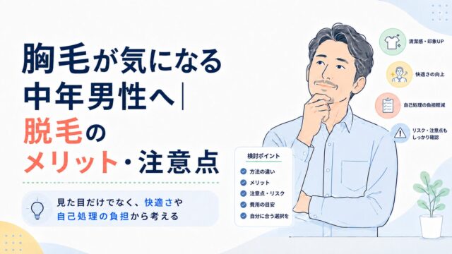 胸毛が気になる中年男性へ｜脱毛のメリット・注意点