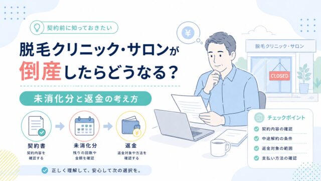 脱毛クリニック・サロンが倒産したらどうなる？未消化分と返金の考え方