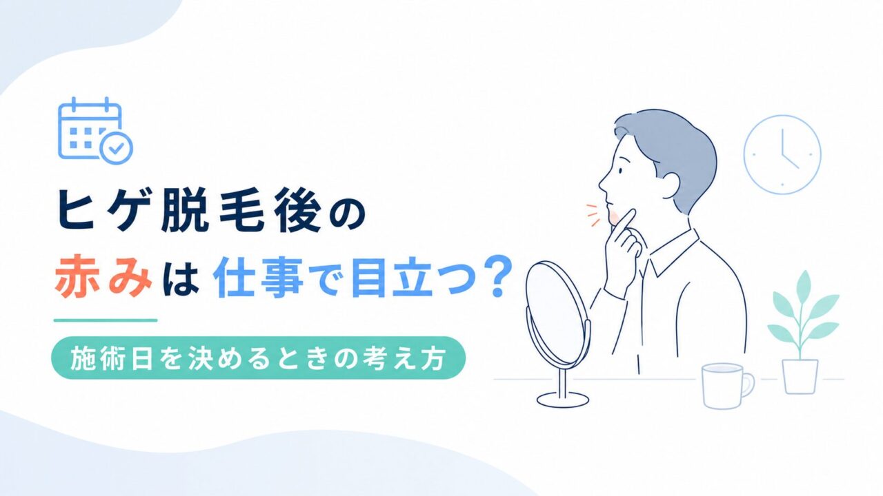 ヒゲ脱毛後の赤みは仕事で目立つ？施術日を決めるときの考え方