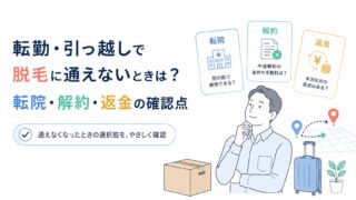 転勤・引っ越しで脱毛に通えないときは？転院・解約・返金の確認点